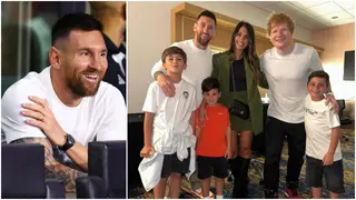 Lionel Messi's family pictured with Ed Sheeran at Florida concert