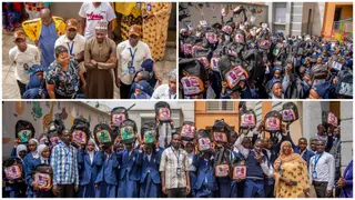 Super Eagles Captain Ahmed Musa Donates School Bags, Books to Students in Jos: Photos