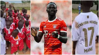 Heartwarming Video of Sadio Mane Gifting Signed Bayern Munich Jerseys to Over 100 Children in Senegal Emerges