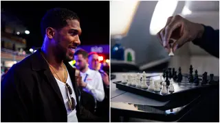 Anthony Joshua Enjoys Chess on a Private Flight After $50M Payday for Beating Ngannou