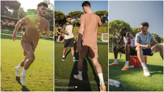 In Photos, Declan Rice Trains With Bruno Fernandes, Leao As Arsenal Transfer Drags On