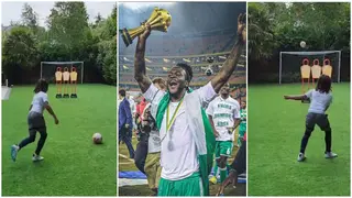 Video: Nigeria Star Victor Moses' Son Bends it Like Beckham as he Delivers Incredible freekick