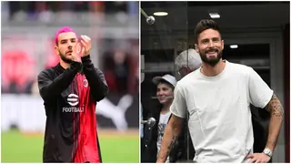 Giroud Left Unimpressed by AC Milan Teammate Theo Hernandez’s New Hairstyle
