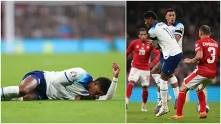 England vs Malta: Marcus Rashford withdrawn with injury after collision with Alexander Arnorld