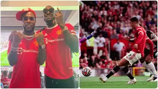 Man United Recognize Burna Boy After He Stormed Old Trafford to Watch Ronaldo and Support Pogba vs Newcastle