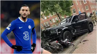 In Photos: Hakim Ziyech’s Rolls Royce Crashes in Amsterdam As Chelsea Exit Stalls