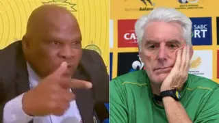 Video: Swallows FC's Morgan Mammila throws 'pensioner' Jibe at Bafana Bafana coach Hugo Broos