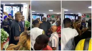 Victor Osimhen: African Footballer of the Year Attends New Year Crossover Service in Lagos, Video