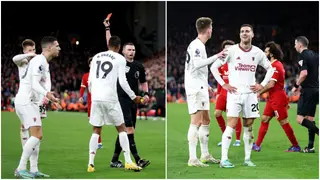 Diogo Dalot gets two yellow cards in microseconds as Manchester United hold Liverpool