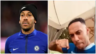 Aubameyang spotted showing amazing dancing skills as he vibes to Mr Eazi's Patek, video