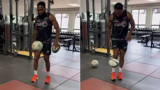 Springbok and Cell C Sharks Centre Lukhanyo Am Shows Off Impressive Footballing Skills