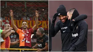 “Free Hakim,”: Aubameyang Aims Dig at Chelsea After Ziyech Joins Galatasaray