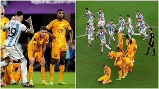 Argentina players mock Netherlands players after winning match