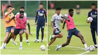 Thomas Partey resumes full scale training with Arsenal ahead of new season