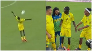 TikToker Khaby Lame Gets Ball Blasted in His Face From Ronaldinho Pass in Funny Video