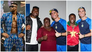 Francis Ngannou’s Mum Meets Cristiano Ronaldo Ahead of Tyson Fury Showdown