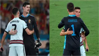 What Ronaldo Told Courtois After Portugal's Defeat To Belgium At Euro 2020 Last 16 Revealed