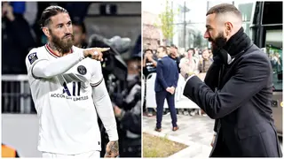 Sergio Ramos reacts as Karim Benzema leaves Real Madrid for Saudi Arabia