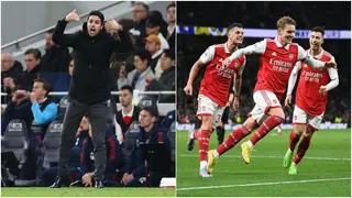 Watch Mikel Arteta sprint to stop Granit Xhaka from fighting during North London derby