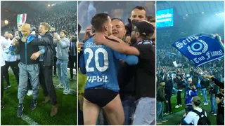 Wild scenes as fans storm stadium after Napoli wins Serie A