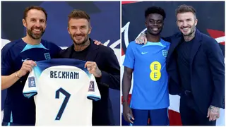 Saka Gatecrashes Southgate's Chat With Beckham to get Photo With Legend