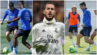 Watch 'finished' Hazard destroy Real Madrid defenders in training