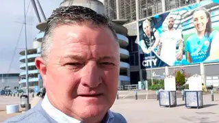 Former Kaizer Chiefs coach Gavin Hunt has a ball of a time at Manchester City