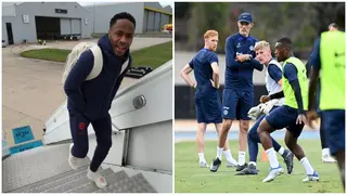 Raheem Sterling flies to Los Angeles to link up with his new Chelsea teammates ahead of summer move