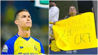 A young football fan travels several hours to watch Ronaldo play for Al-Nassr