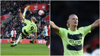 Erling Haaland stuns fans with incredible bicycle kick to reach 30 Premier League goals