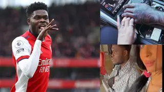 Injured Arsenal Star Thomas Partey spotted hanging out with new girlfriend in London