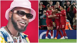 Nigerian influencer and comedian Broda Shaggi storms Anfield to watch Liverpool beat Fulham