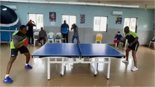 Top Nigerian Commissioner Gives 20th Best Table Tennis Player A Run For His Money as They Battle In Lagos