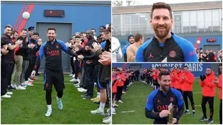 Watch PSG stars stun Messi with awesome guard of honour