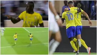 Video: Mane Acknowledges Ronaldo After Backheel Assist for Al Nassr's Opener During Celebration