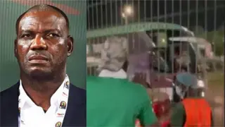 Stunning video of Nigerian fans attacking coach Eguavoen after 1-0 loss to Tunisia emerges