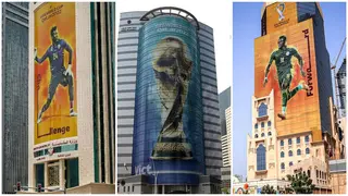 Images of African Football Stars Painted on Major Buildings in Qatar ahead of 2022 World Cup