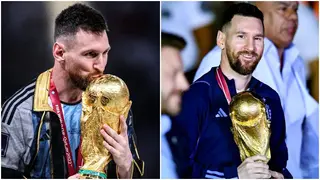 PSG kicks against Messi showing off World Cup trophy at the Parc des Princes