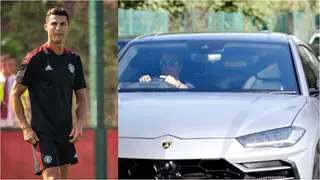 Man United Stars Stunned As Cristiano Ronaldo Arrives Training in KSh 24 Million Lamborghini