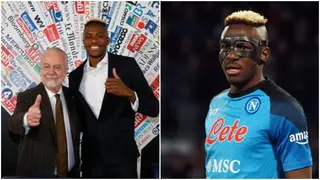 Napoli president hails Nigerian forward Victor Osimhen after winning Stampa Estera award