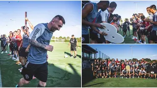 Inter Miami Players Give Ballon D'Or Winner Lionel Messi Heroic Welcome: Video