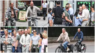 Heartwarming photos of Erik ten Hag and his wife cycling through Manchester and mingling with fans emerge