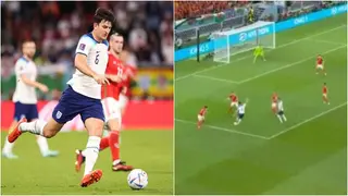 World Cup: Harry Maguire's wayward cross goes out for throw in, fans erupt