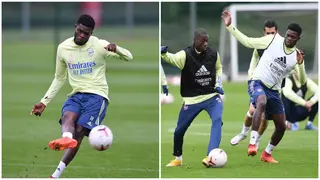 Good News As Ghana Midfielder Thomas Partey Resumes Training Ahead of Arsenal’s Game Against Everton