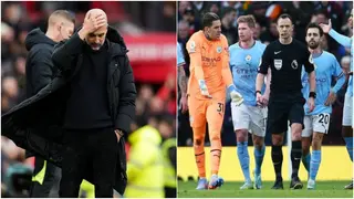 Manchester Derby: Pep Joins Furious Man City Players in Confronting Ref in Tunnel After Defeat at Old Trafford