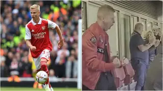 Video of Oleksandr Zinchenko wildly celebrating Bukayo Saka's goal versus Liverpool goes viral