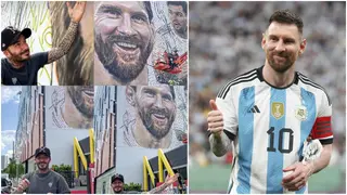 Beckham helps paint giant Lionel Messi mural ahead of his Inter Miami unveiling, video