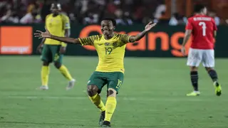Star Bafana Bafana Percy Tau on track to face the mighty world champions France after thigh injury