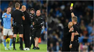 Pep Guardiola leaves fans in stitches after getting yellow card then hugging referee