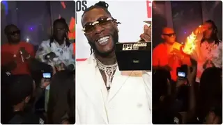 Grammy Award Winner Burna Boy Spotted Teaching Nigerian UFC Champion Usman How to Do ‘Focus’ Dance in Miami